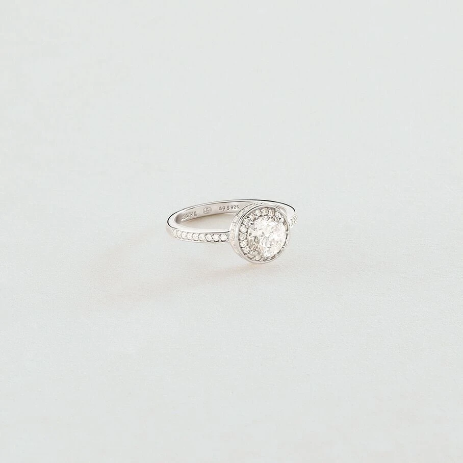 Bague Fine IMPERIAL - Cristal / Argenté 3 Bague Fine IMPERIAL - Cristal / Argenté