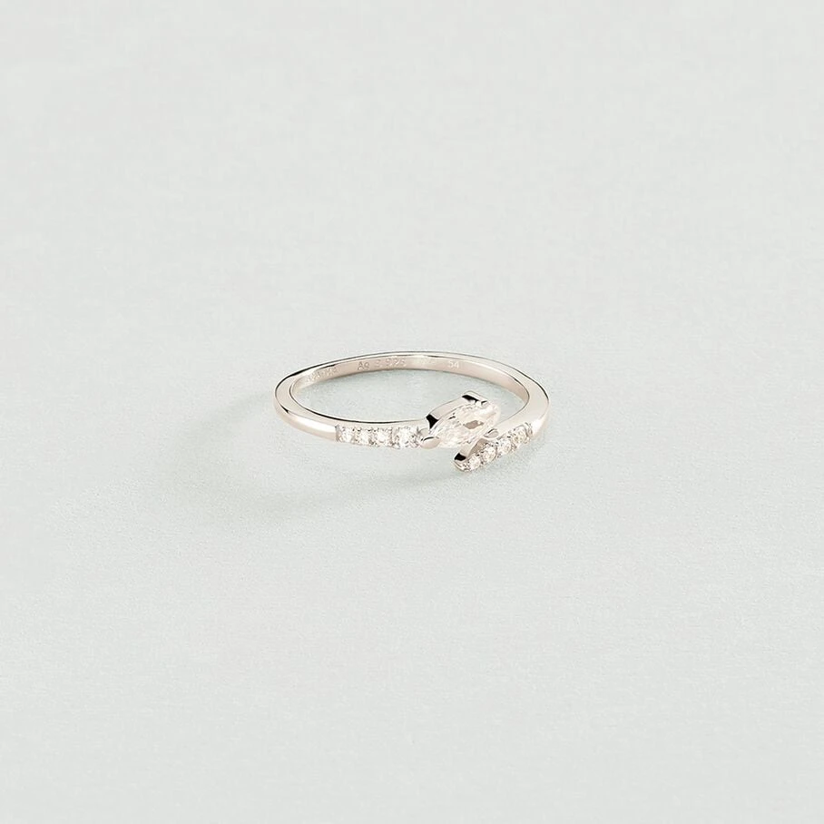 Bague Fine SNAKY - Cristal / Argenté 3 Bague Fine SNAKY - Cristal / Argenté