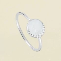 Bague Fine MOONNACRE - Nacre / Argenté