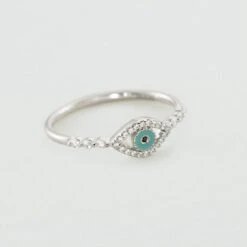 Bague Fine LUCKY EYE - Turquoise / Argenté