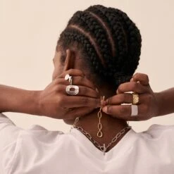 Bague Large SOUL - Argenté 7 Bague Large SOUL - Argenté -Femini Boutique 02220500 050 52 M2