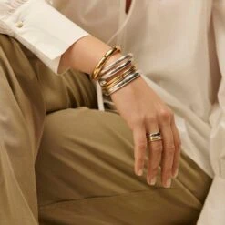 Bague Large DUA - Argenté / Doré -Femini Boutique 02220505 879 52 M2