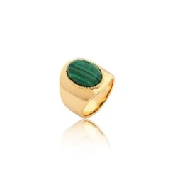 Bague Large ALOHA - Malachite