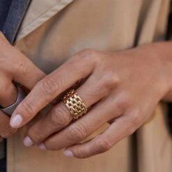 Bague Large MINUIT - Doré -Femini Boutique 02280033 157 52 M1