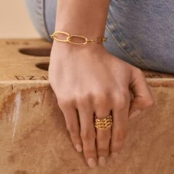 Bague Large MINUIT - Doré -Femini Boutique 02280033 157 52 M2