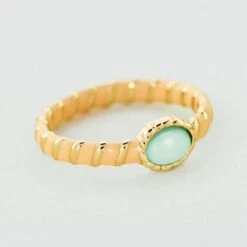 Bague Fine ARLEQUIN - Orange / Doré