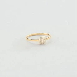 Bague Fine GLORIA - Cristal / Doré