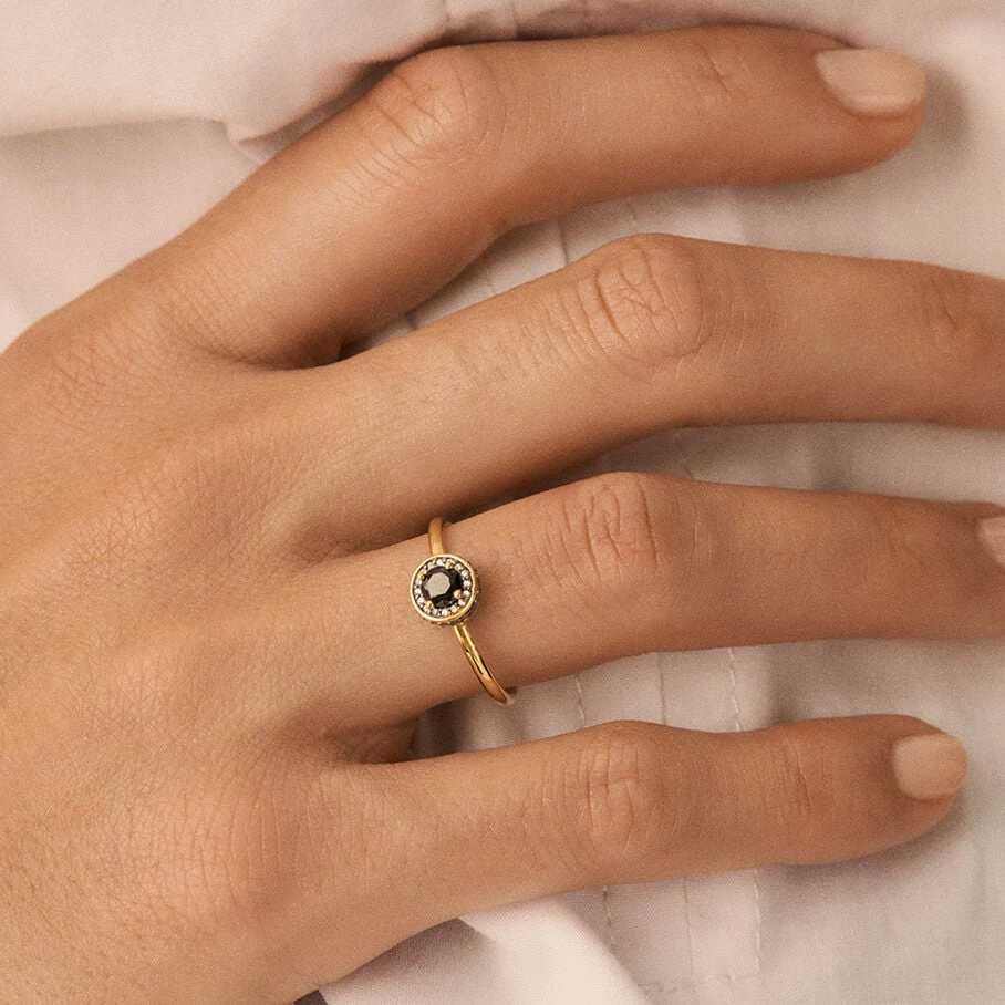 Bague Fine IMPERIAL - Noir / Doré 4 Bague Fine IMPERIAL - Noir / Doré – Image 2