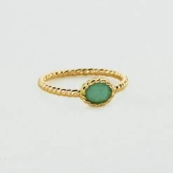 Bague Fine ATMA - Amazonite/ Jaune