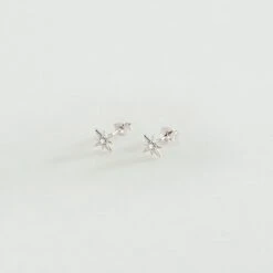 Boucles D'oreilles Puces OURSE - Cristal / Argenté