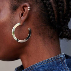 Créoles LINES - Argenté -Femini Boutique 02320817 050 TU M2