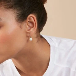 Boucles D'oreilles Pendantes PEARLY - Perle / Argenté -Femini Boutique 02321070 293 TU M1