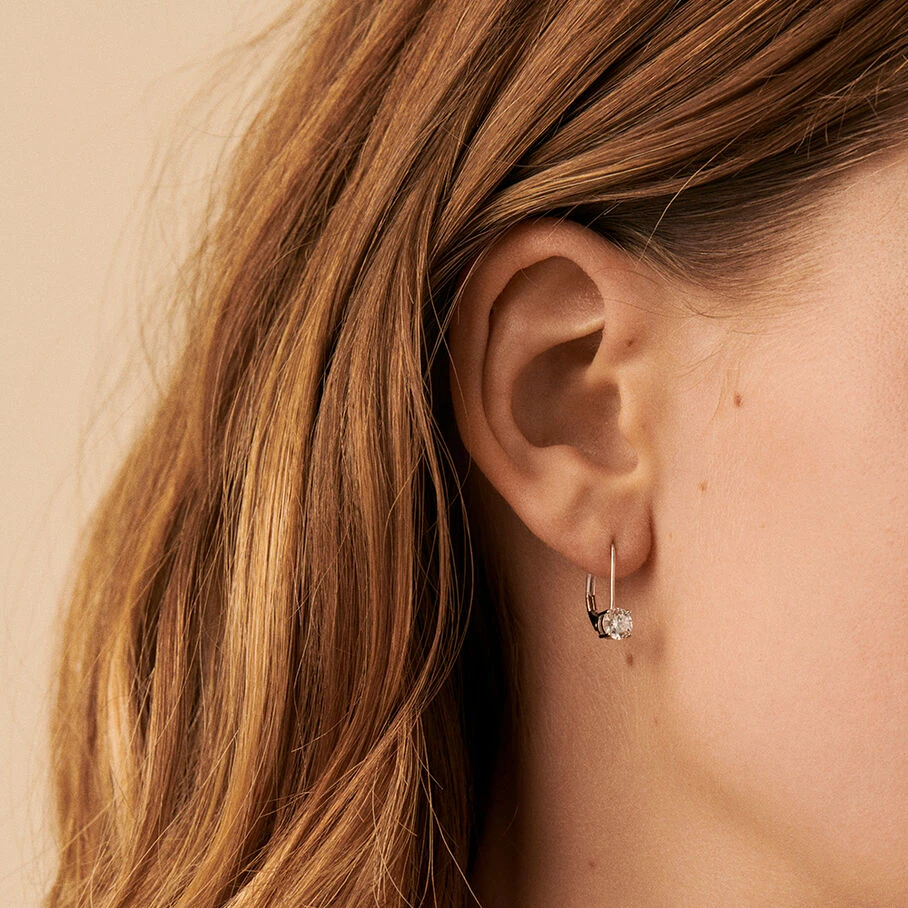 Boucles D'oreilles Pendantes SOL - Cristal / Argenté 4 Boucles D'oreilles Pendantes SOL - Cristal / Argenté – Image 2