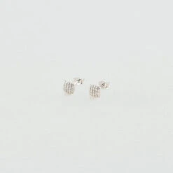 Boucles D'oreilles Puces GLORIA - Cristal / Argenté