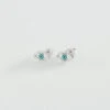 Boucles D'oreilles Puces LUCKY EYE - Turquoise / Argenté -Femini Boutique 02321269 650 TU 01
