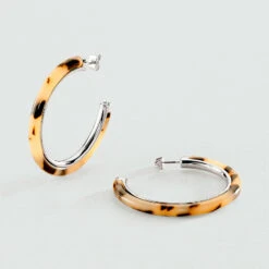 Créoles BOUCLE - Noir / Argenté