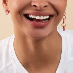 Boucles D'oreilles Pendantes SESHA - Rose / Doré 7 Boucles D'oreilles Pendantes SESHA - Rose / Doré -Femini Boutique 02350945 315 TU M2