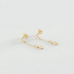 Boucles D'oreilles Pendantes ARISTA - Cristal / Doré