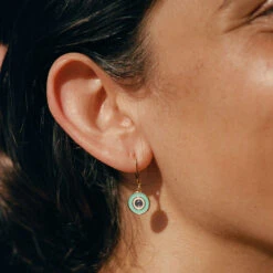 Boucles D'oreilles Pendantes CYCLADES - Turquoise / Doré -Femini Boutique 02381228 731 TU M2