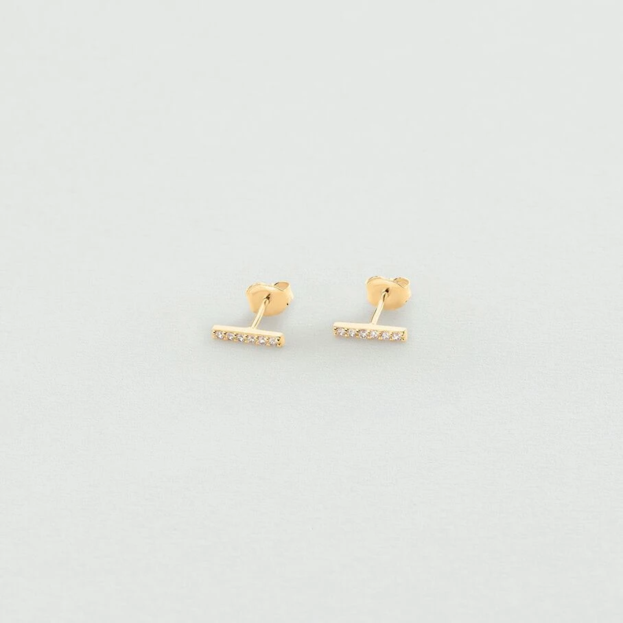 Boucles D'oreilles Puces BARSHINE - Cristal / Doré 3 Boucles D'oreilles Puces BARSHINE - Cristal / Doré