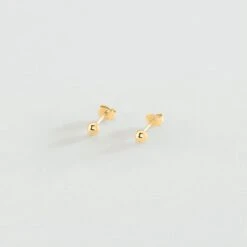 Boucles D'oreilles Puces SOL - Doré