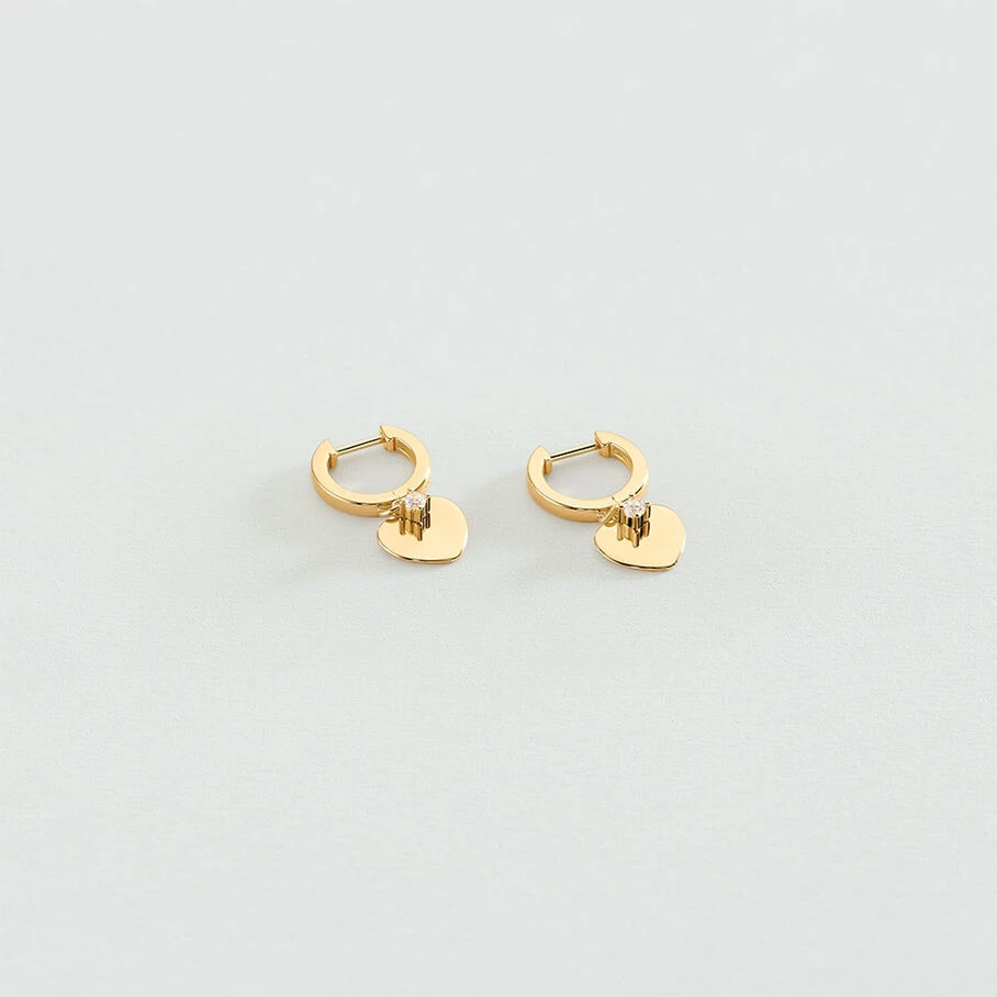 Créoles CORAZON - Cristal / Doré 3 Créoles CORAZON - Cristal / Doré