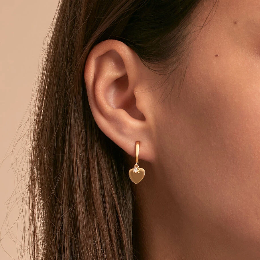 Créoles CORAZON - Cristal / Doré 4 Créoles CORAZON - Cristal / Doré – Image 2