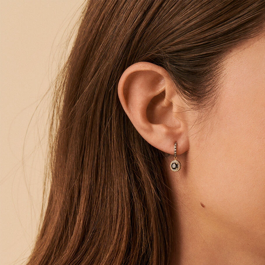 Créoles IMPERIAL - Noir / Doré 4 Créoles IMPERIAL - Noir / Doré – Image 2