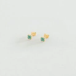 Boucles D'oreilles Puces BELOVED - Turquoise / Doré