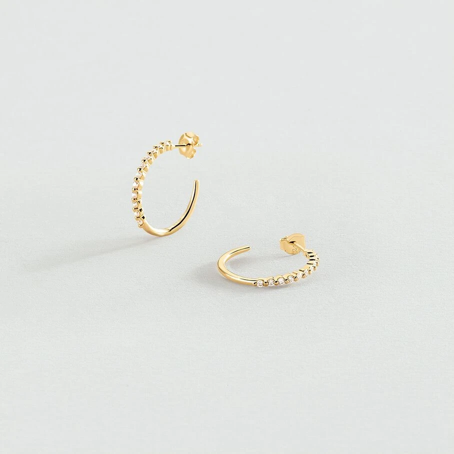 Créoles BELOVED - Cristal / Doré 3 Créoles BELOVED - Cristal / Doré