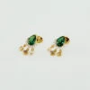 Boucles D'oreilles Pendantes ASTRE - Vert / Doré -Femini Boutique 02390786 658 TU 01