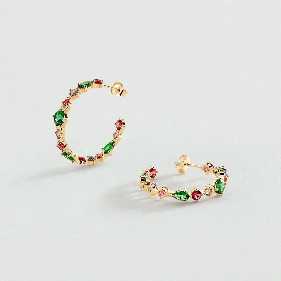 Créoles ASTRE - Multicolore / Doré 3 Créoles ASTRE - Multicolore / Doré