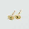Boucles D'oreilles Pendantes LUCKY EYE - Vert / Doré