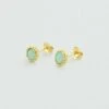 Boucles D'oreilles Puces ATMA - Amazonite/ Jaune -Femini Boutique 02390798 780 TU 01