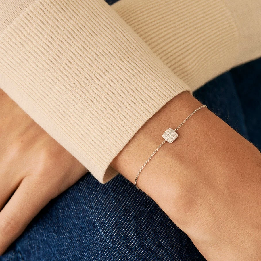 Bracelet Souple GLORIA - Cristal / Argenté 4 Bracelet Souple GLORIA - Cristal / Argenté – Image 2