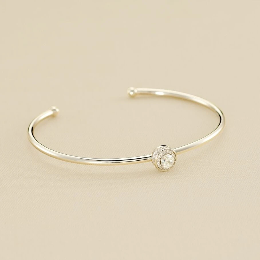 Jonc IMPERIAL - Cristal / Argenté 3 Jonc IMPERIAL - Cristal / Argenté