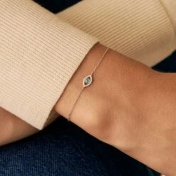 Bracelet Souple LUCKY EYE - Turquoise / Argenté -Femini Boutique 02420755 650 TU M1