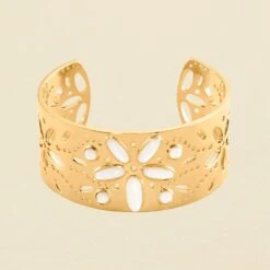 Manchette CARAIBES - Nacre / Doré