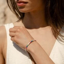 Jonc BONHEUR - Rose/blanc/bleu -Femini Boutique 02480229 981 TU M2