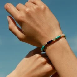 Bracelet Souple CYCLADES - Bleu / Doré -Femini Boutique 02480271 109 TU M2