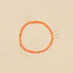Bracelet Souple RODEO - Orange / Doré