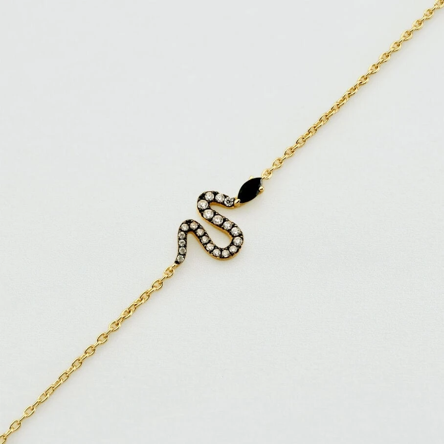 Bracelet Souple SNAKY - Cristal / Gun 3 Bracelet Souple SNAKY - Cristal / Gun