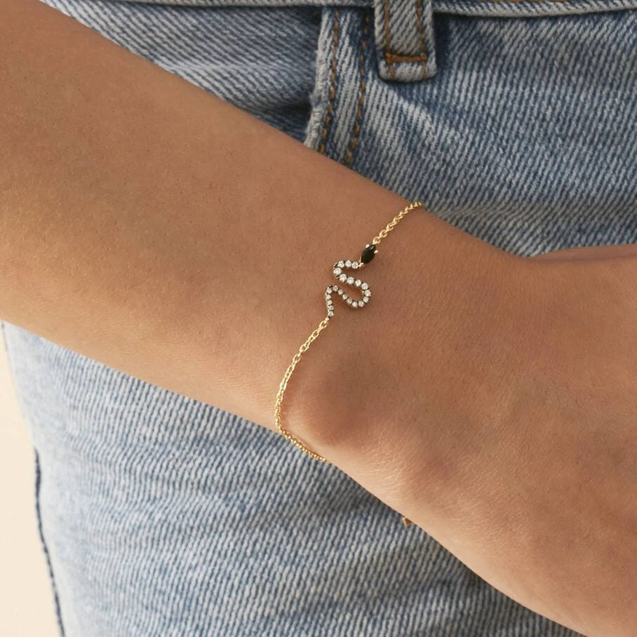 Bracelet Souple SNAKY - Cristal / Gun 4 Bracelet Souple SNAKY - Cristal / Gun – Image 2