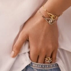 Bracelet Souple GEMINI - Cristal / Doré 7 Bracelet Souple GEMINI - Cristal / Doré -Femini Boutique 02490080 137 TU M2