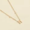 Collier Ras Du Cou LETTRE H - Cristal / Doré