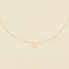 Collier Ras Du Cou LETTRE K - Cristal / Doré -Femini Boutique 02670177 137 TU 01
