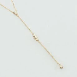 Collier Mi-long PIRAMIDE - Cristal / Doré