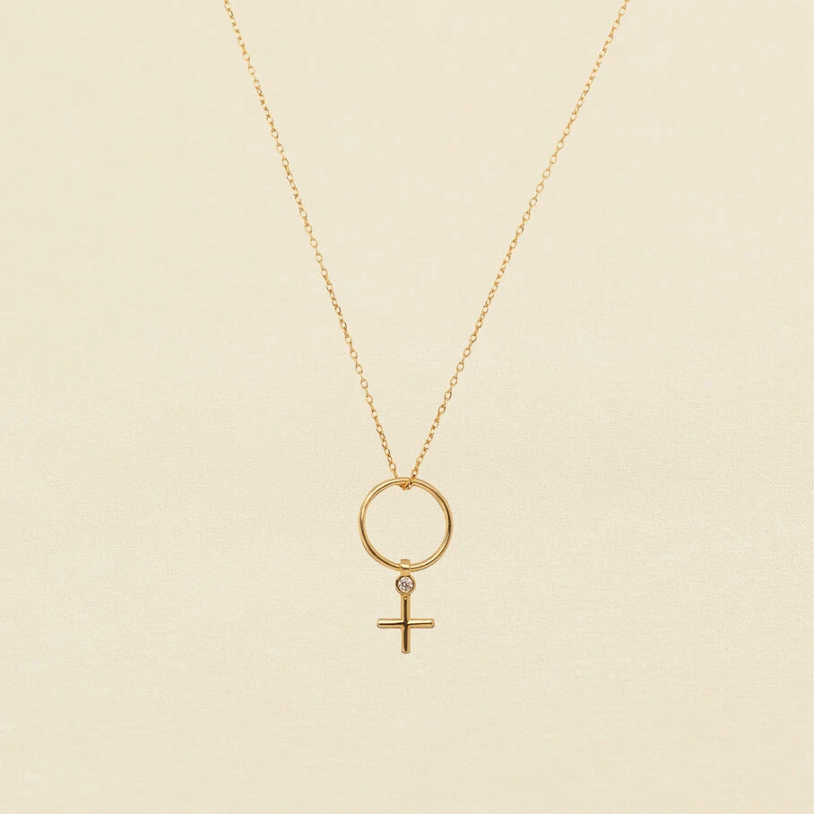 Collier Mi-long FEMME - Cristal / Doré 3 Collier Mi-long FEMME - Cristal / Doré