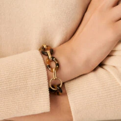 Collier Mi-long BOUCLE - Ecaille / Doré -Femini Boutique 02680142 173 TU M2