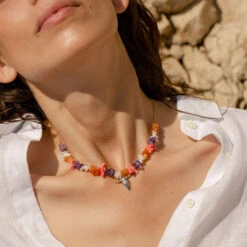 Collier Ras Du Cou RODEO - Multicolore / Doré -Femini Boutique 02680190 256 TU M2